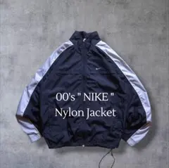 00s NIKE ナイキ ナイロンジャケット スウッシュ刺繍ロゴ ドローコード