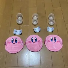 星のカービィ　まるっとフェイスポーチ　カービィ(ほおばり)×3個