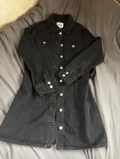 ZARA archiveデニムワンピース 黒 sサイズ ウエストベルト付き