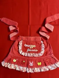 メゾピアノ　赤　エプロン付き　スカート　110