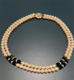 パール調　2連ネックレス　ネックレス　パール　［匿名配送］