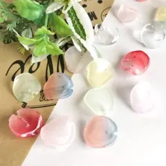 【1324】ガラスチャーム 薔薇の花びら 10個 350円
