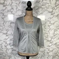 Paul Stuart　（6）　シルク100%アンサンブル　カーデ＆半袖ニット