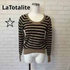 LaTotaliteラトータリテ　ボーダー柄　プルオーバーニット　モヘヤ混のサムネイル