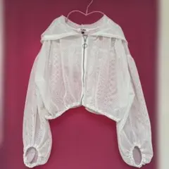 ピンクラテ メッシュフード付きパーカー Lサイズ　美品