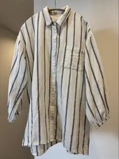 Heart Market ストライプ長袖シャツ チュニック 白