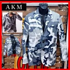 AKM 春夏　ストレッチ　薄手　カモフラ　テーラードジャケット　Lのサムネイル