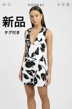 KOOKAÏ クーカイ フラワープリント ノースリーブミニワンピ キャバドレス
