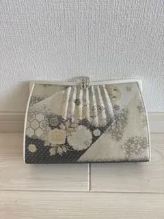 り*ん様 和装用クラッチバッグ 白×シルバー
