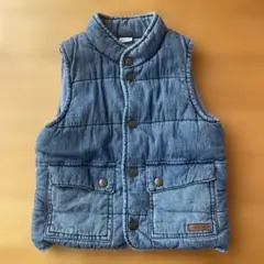 petit main デニムブルー 中綿ベスト Mサイズ　100㎝