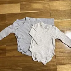 H&M オーガニックコットン 長袖ラップボディ 2枚セット 68cm