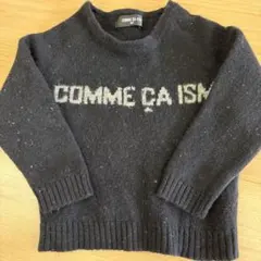 COMME CA ISM セーター 90サイズ ブラックロゴはグレー