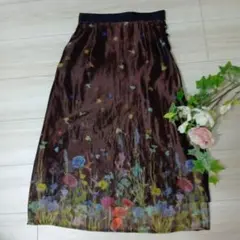 花柄ブラックフレアスカートのサムネイル