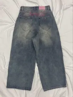 9090 Ninety Girl Logo Buggy Denim Pants