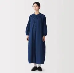 無印良品 シャツワンピース ネイビー S