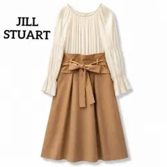 JILL STUART ギャザーブラウス ウエストリボン付き　ひざ丈ワンピース