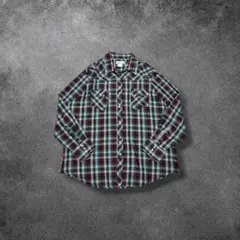 【Wrangler】ラングラー古着長袖ウエスタンシャツ パールボタンチェック赤