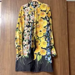 未使用級 GUCCI ジヨン着用 フローラルシャツ BEEモチーフ ボウタイ38