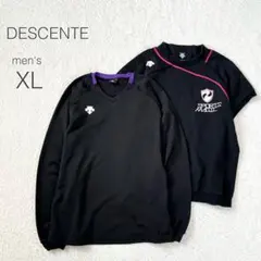 【デサント】Tシャツ2枚セット 半袖スエットT 長袖ドライT 黒 大きいサイズ