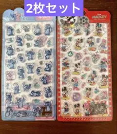 【海外正規品】ボンボンドロップシール　 スティッチ& ミッキー　　2枚セット