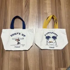 ハワイ限定　日焼けスヌーピー サーフィン リラックス トートバッグ 2点セット