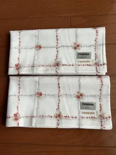新品　レディースハンカチ2枚セット　renoma 綿100% 日本製