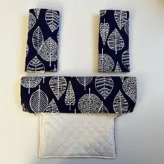 リーフ柄ネイビー　エルゴよだれカバー　首回りカバー　セット