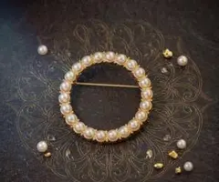 パール風 ブローチ ゴールド　入学式・卒業式・結婚式 フォーマル