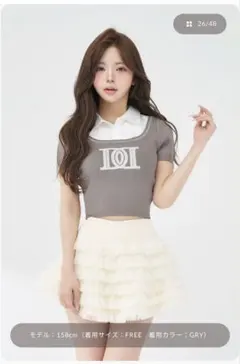 Darich ダーリッチ DDロゴレイヤードニットトップス GRY グレー