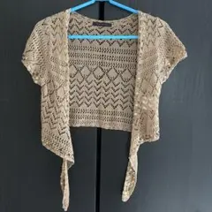 レース編み ニットカーディガン　ボレロ