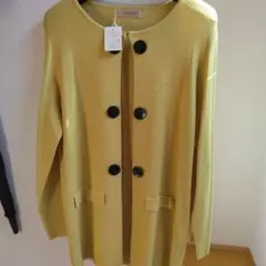 イエロー 長袖カーディガン M-L対応