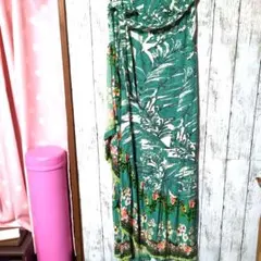 デシグアル Desigual グリーンボタニカル柄巻きスカートのサムネイル