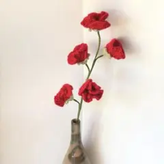 赤いスイートピー 枯れないニットフラワー 毛糸の花 贈り物やご褒美に♪のサムネイル
