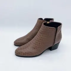A19103 極美品 ジュゼッペザノッティ クロコ型押しサイドゴアショートブーツのサムネイル