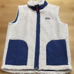 パタゴニアレトロXベストキッズXXLネイビー/ホワイト