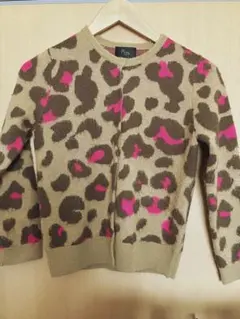 Ray BEAMS ヒョウ柄 長袖ニットカーディガン