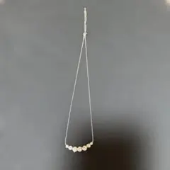 クリスタルネックレス シルバー調