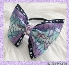 大きめ♪ キラキラ付き♡ 和柄　蝶々柄　リボン　ヘアゴム