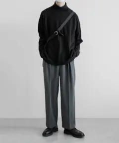 remer ルーズベーシックワイドパンツ チャコールグレー Lのサムネイル