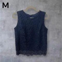 UNIQLO ユニクロ ネイビー レース ノースリーブ 夏　夏物　夏服　ビーチ