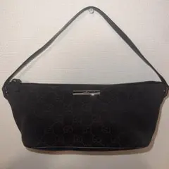 【美品】グッチ GG ハンドバッグ アクセサリーポーチ キャンバス レザー