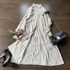 美品♪ プラステ PLST とろみ リネン ロングワンピース マキシ ベージュ