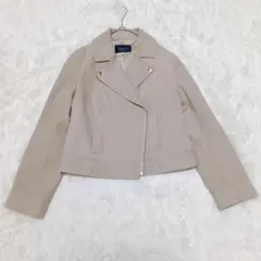 ジャスグリッティー サイズ2 フェイクスエード ライダース ジャケット ベージュ
