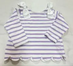 petit main 90センチ　ボーダーリボンTシャツ長袖