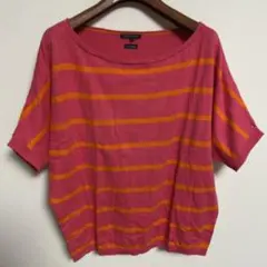 TOMMY HILFIGER カシミヤ混 半袖ワイドニット L レディース