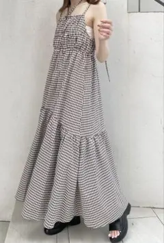 CHICO チェックホルターキャミワンピース