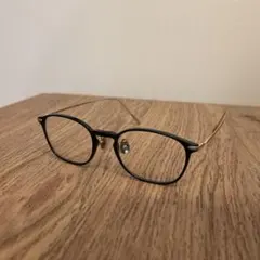 度付き　ブルーライトカット入り　JINSメガネ ブラック/ゴールド