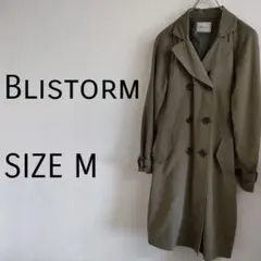 【ブリストーム】トレンチコート　Мサイズ　深緑　カーキ　ベルト付き　春　シンプル