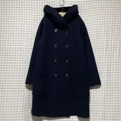 2028 エルベンスドゥ ロング丈 フーディーコート 紺色 レーヨン混 S 