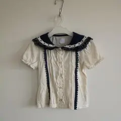 axes kids 半袖シャツ レース付き襟